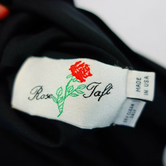 VINTAGE ROSE TAFT Black Evening Dress‎ MEDIUM Sweetheart Beaded Embellished - Picture 3 of 11